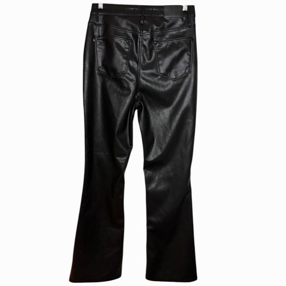 JUDY BLUE Black Vegan Leather Tummy Control Bootcut Pants Size 5/27 - Picture 4 of 8